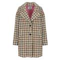 Houndstooth-pattern Long Sleeved Buttoned Coat