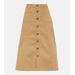 A-line Cotton Twill Midi Skirt