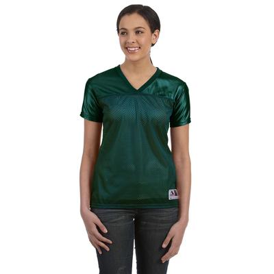 Augusta Sportswear 250 Women's Junior fit Stadium Replica Football Jersey T-Shirt in Dark Green size Medium | Polyester