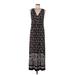 New Directions Casual Dress - Maxi: Black Paisley Dresses - Women's Size Medium Petite