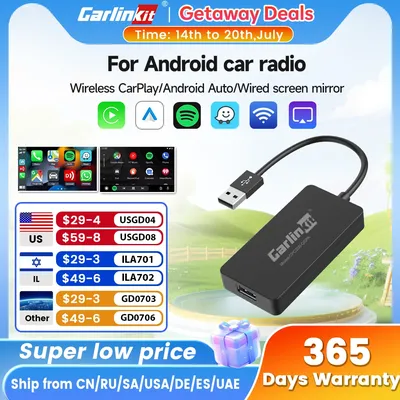 LoadKey & Carlinkit Wired & Wireless CarPlay Wireless Android Auto Dongle for Modify Android Screen Car Ariplay Smart Link IOS15