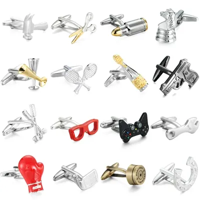 High quality enamel spray painting technology Entertainment Sports Game Modeling cufflinks fashion