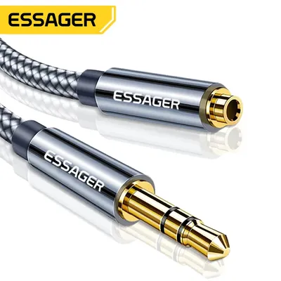 Essager Headphone Extension Cable Jack 3.5mm Audio Aux Cable 3.5 mm Female Splitter Speaker Extender Cord For Earphone Adapter