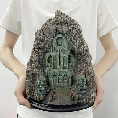 [VIP] High quality 27cm Erebor Lonely Mountain door resin figure Dwarves warrior statue toy
