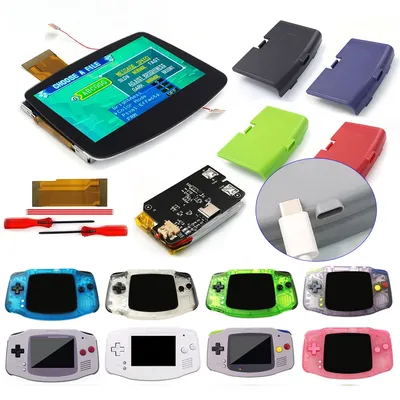 GBA V5 Laminated IPS LCD Backlight KIT Built-In Rechargeable 1800mAh Lithium Battery Type-c Port For