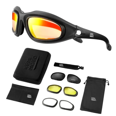KEMIMOTO Motorcycle Glasses Polarized Sunglasses For Shooting Eye Protection Windproof Moto Goggles