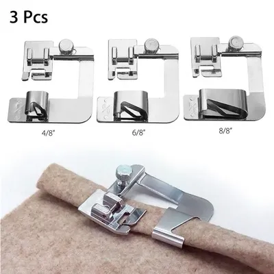 1PC 13/19/22mm Domestic Sewing Machine Foot Presser Foot Rolled Hem Feet For Brother Singer Sewing