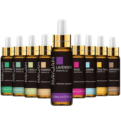 10ML Lavender Eucalyptus Pure Essential Oils Rose Lemon Jasmine Vanilla Mint Sandalwood Bergamot Tea