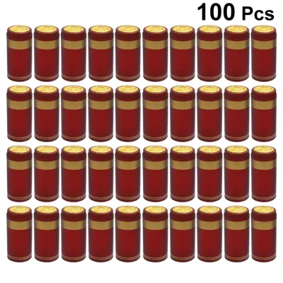 100pcs Heat Shrink Capsules Wine Bottle Capsules Wine Heat Shrinkable Cap Wine Shrink Film Wrap for