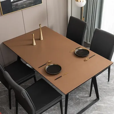 Solid color leather tablecloth Waterproof oil-proof Nordic leather table mat Odorless placemat party