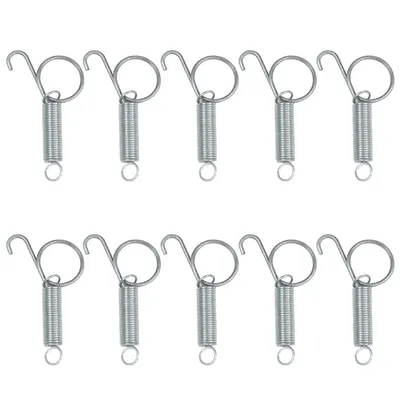 Cage Door Spring Hook 10Pcs Metal Spring Hooks Sturdy Tension Fixing Spring for Wire