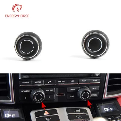 For Porsche Cayenne Panamera Macan Car Center Console Audio Volume Knob Cover CD Control Switch Button For 911 718 918 Boxster