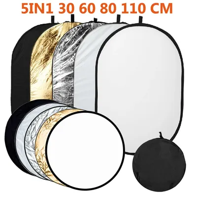 60/30CM 12 Inch Reflector 5 in 1 Photos Round Reflector For Photography Light Diffuser Photo Studio