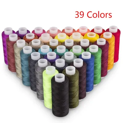 39 Colors Polyester Yarn Sewing Thread Roll Machine Hand Embroidery 150 Meter Each Spool Durable For
