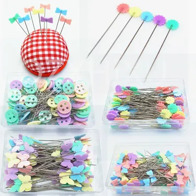 100Pcs Dressmaking Pins Embroidery Patchwork Pins Accessories Tools Sewing Needle DIY Sewing