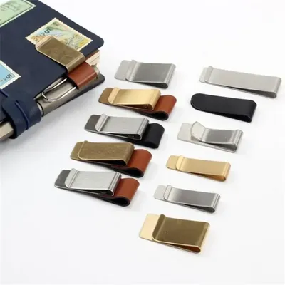 1pcs Metal Leather Pen Holder Stainless Steel Pen Clip For Notebook Diary School Office Accessories