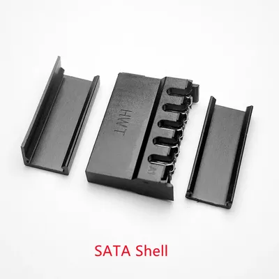 30PCS/1LOT Pierce type female SATA PC computer ATX hard disk power connectors plastic shell with 180