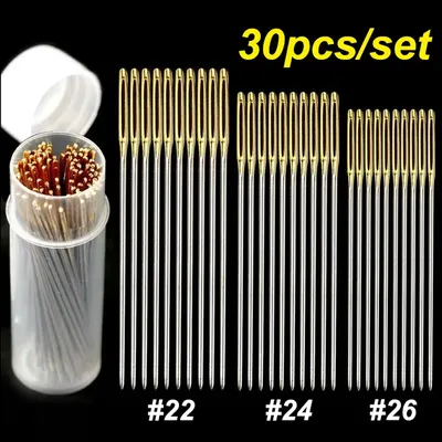 12/30pcs Sewing Needles Set Size 22 24 26 Numbers Cross Stitch Embroidery Needle for DIY Sewing