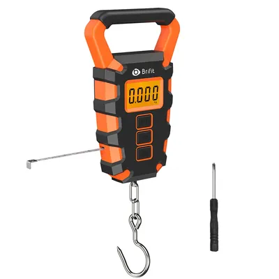 50KG Digital Fishing Scale with Ruler Portable Travel Luggage Weighing Scale Digital Fishing Scale