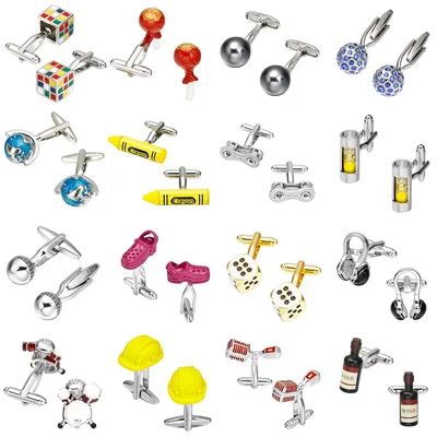 Memolissa Novelty Multicolor Cufflinks Ball/Crayons/Hourglass/Earth/Shoes Design High Quality Mens