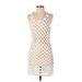 H&M Casual Dress: Ivory Grid Dresses - New - Women's Size Small