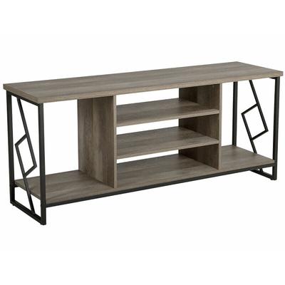 Tv Möbel Dunkler Holzfarbton Spanplatte Metall 60 x 140 x 40 cm Modern Holzoptik Elegant Praktisch