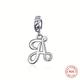 925 Argent Sterling 26 Lettres Initiales Anglaises Pendentif Personnalité Bracelet Accessoires Bijoux À Bricoler Soi-même Accessoires