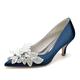 Femme Chaussures de mariage Cadeaux de Saint-Valentin Chaussures blanches Mariage Soirée Saint Valentin Chaussures de mariée Strass Fleur de satin Billes Talon Bas Bout pointu Elégant Mode Luxueux