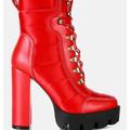 London Rag Scotch Ankle Boots - Red - US-9 / UK-7 / EU-40