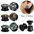 2 pièces/paire hommes pieuvre crâne oreille jauges & Tunnels acrylique oreille civière extenseur interne fileté vis bouchon Piercing bijoux