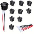 10pcs ON Off Round Rocker Switches SPST 20mm Mini 12 Volt DC Mini Cercle Interrupteur À Bascule 12V Pour Voiture Automobile RV Interrupteur À 2 Broches 120V Câblé KCD1