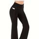 Seamless Butt Lifting Workout Flared Leggings Pour Femmes, Pantalons Bootcut De Yoga À Taille Haute Avec Poches, Vêtements De Sport Pour Femmes