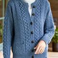 Cardigan En Tricot Uni Boutonné, Pull Décontracté À Manches Longues Et Col Rond Avec Poche, Vêtements Pour Femmes