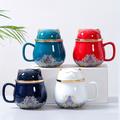 Mignon Chat Tasse En Céramique Avec Couvercle Et Filtre Pour Maison De Thé Pour Café Boutique