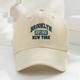 1pc Casquette de baseball en coton brodée vintage pour hommes et femmes avec impression 'BROOKLYN NEW YORK'