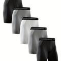 5pcs Shorts De Sport Pour Hommes, Pantalons De Respirants Et Confortables À Séchage Rapide Pour La Gym, Shorts De Boxeur Serrés De Mode Pour Hommes