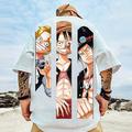 One Piece Affe D. Ruffy Cosplay Kostüm T-Shirt-Ärmel Zeichentrick Bedruckt Harajuku Grafik Kawaii T-shirt Für Herren Damen Erwachsene Heißprägen Strasse Casual