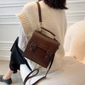 Vintage Flap College Backpack Purse, Retro Buckle Decor School Bag, Sac À Dos Polyvalent Pour Femme