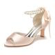 Damen Hochzeit Schuhe Geschenke zum Valentinstag Weiße Schuhe Hochzeit Party Täglich Brautjungfernschuhe Imitationsperle Band-Bindung Blockabsatz Peep Toe Elegant Modisch Kuschelig Satin Schnürsenkel