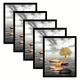 5pcs Cadres Photo (Pack De 5) Cadres Photo Noirs, Cadre Photo En Verre Anti-chute Pour Affichage Sur Table Et Montage Mural