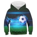 Jungen 3D Fußball Kapuzenshirt Langarm 3D-Druck Herbst Winter Basic Polyester kinderkleidung 2-13 Jahre Outdoor Täglich Innen