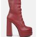 London Rag Meows Faux Leather High Heel Platform Ankle Boots - Pink - US-9 / UK-7 / EU-40