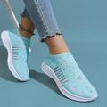 Damen Turnschuhe Slip-Ons Fahrende Schuhe Flyknit Schuhe Plattform-Turnschuhe Outdoor Täglich Geometrisch Farbblock Sommer Flacher Absatz Runde Zehe Brautkleider schlicht Adrett Rennen Tennisschuhe