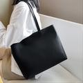 Élégant Tote Bag, Sac à bandoulière en cuir synthétique noir tendance pour femmes
