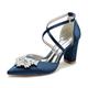 Damen Hochzeit Schuhe Geschenke zum Valentinstag Weiße Schuhe Hochzeit Party Täglich Brautschuhe Strass Blockabsatz Spitze Zehe Elegant Modisch Satin Kreuzgurt Wein Schwarz Weiß