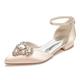 Per donna scarpe da sposa Ballerine Regali di San Valentino Scarpe bianche Matrimonio Feste Giornaliero Appartamenti di nozze Con diamantini Piatto Appuntite Elegante Di tendenza Raso Listino alla