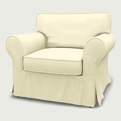 Ektorp 1 Seat Cotton Twill Armchair Cover Regular Fit with Piping Machine Washable IKEA Ektorp Series