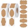 500 PCS Kraft Paper Stickers 6 Fancy Shapes Labels Self Adhesive Blank Stickers for Crafts Homemade Food Jars Gift Tags Name Labels Envelope Labels Home Office Business Uses