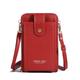 Women's Crossbody Bag Shoulder Bag Mobile Phone Bag PU Leather Daily Holiday Travel Zipper Large Capacity Waterproof Lightweight Solid Color Deep Pink Wine Red Lotus root purple