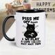 1pc 11oz Ceramic Coffee Mug with Black Cat Design for Home and Office Use - Perfect Gift for Coffee Lovers